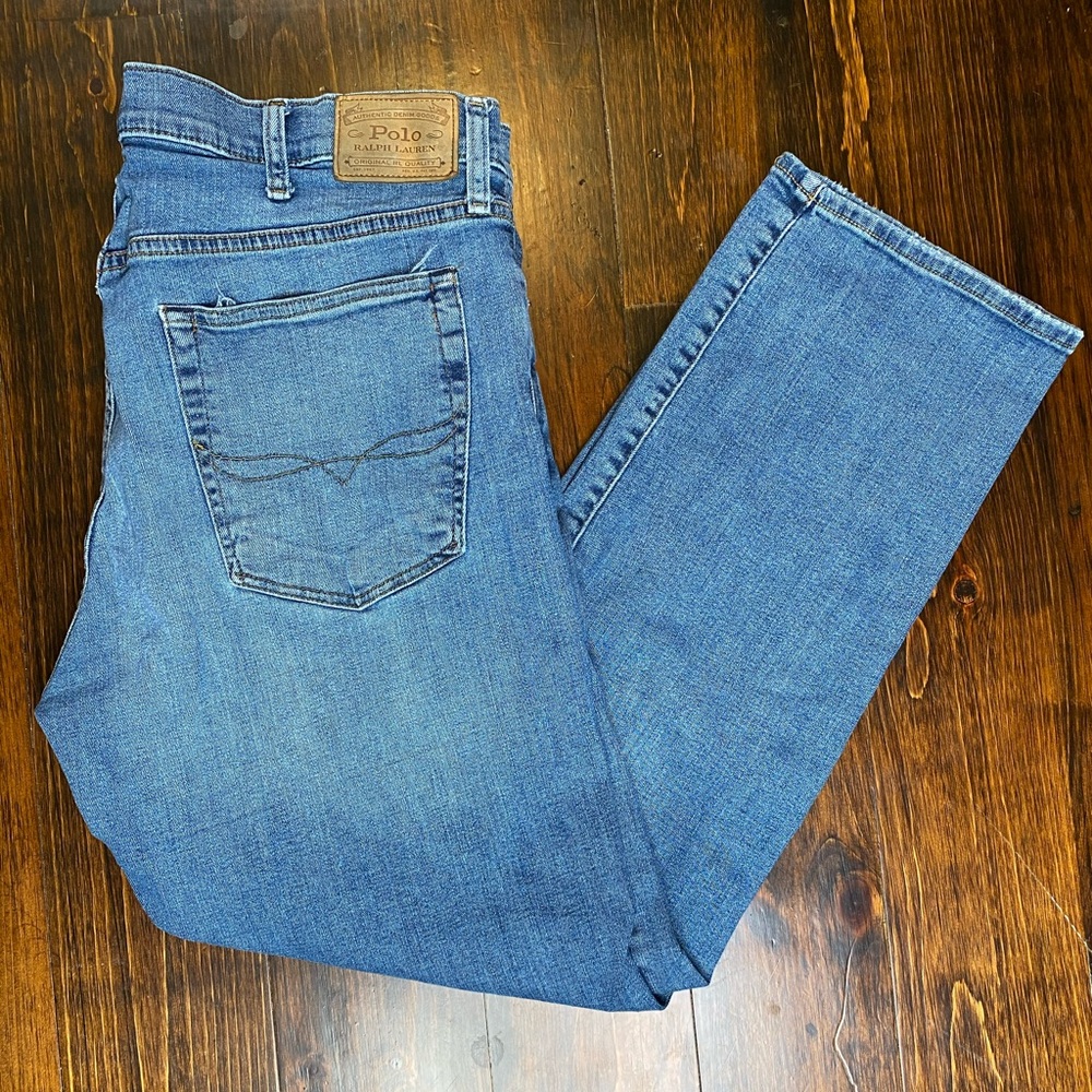 Vtg Polo Ralph Lauren light wash blue jeans 40x32